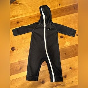 Nike One Piece Swoosh Black and White Zippered